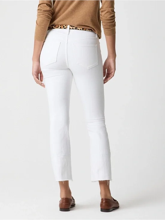 J. Crew Factory Mid Rise Flare Crop White Denim Jeans - Picture 2 of 11
